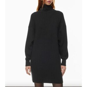 Artizia Babaton Black Thick‎ 100% Merino Wool Turtleneck Sweater Dress Size 2